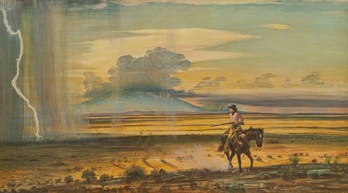 Peter Hurd, "The Escape of Billy the Kid" Lithograph