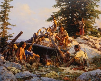 Howard Terpning, "Camp at Cougar's Den" Giclee