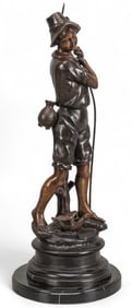 Bronze Sculpture, Boy with Pole