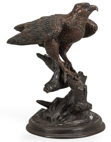 After Jules Moigniez, Hawk Bronze