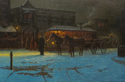B. Adams, Rainy Town Scene