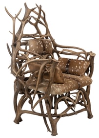Axis Deer Antler Throne Chair