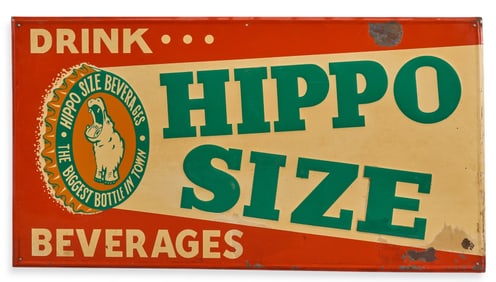 Hippo Size Beverages Sign