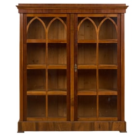 Bookcase with Arched Glass Doors