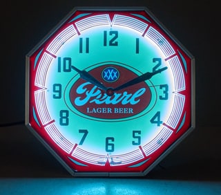 Pearl Beer Neon Clock