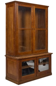 Two-Piece Glass Door Cabinet