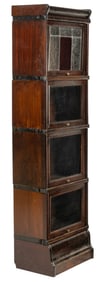 Narrow Stacking Bookcase with Stained Glass