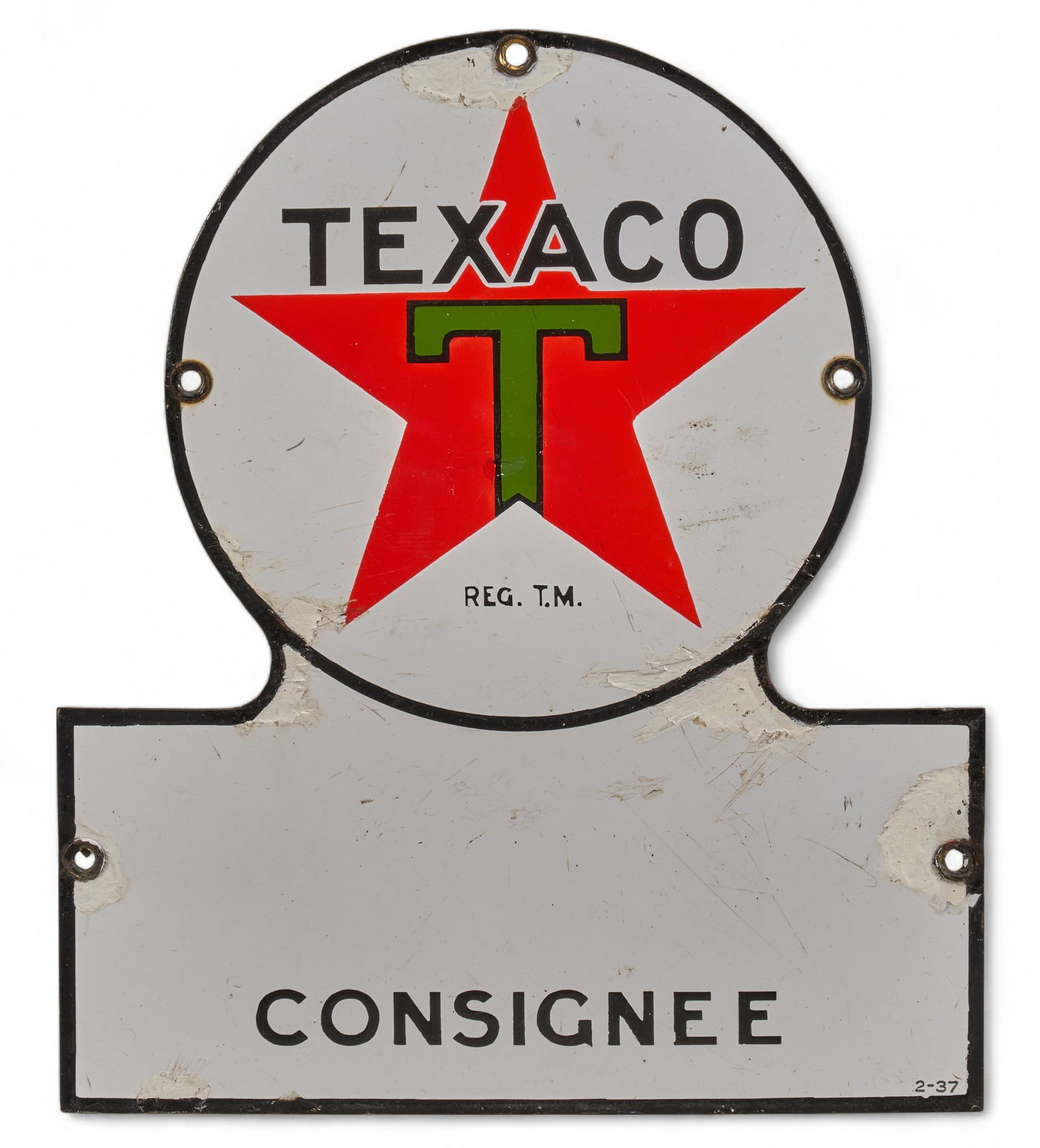 1937 Texaco Gas Keyhole Sign (1 of 6)