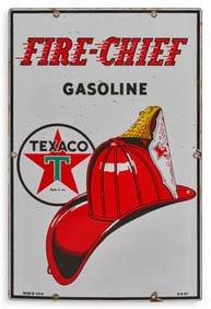 1947 Texaco Fire Chief Porcelain Pump Plate