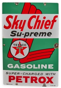 1959 Texaco Sky Chief Petrox Porcelain Sign