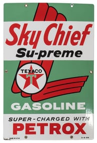 Vintage Texaco Sky Chief Petrox Porcelain Sign