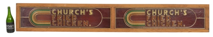 Church's Chicken Stained Glass Advertising Sign