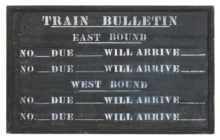 Vintage Train Bulletin Board Sign