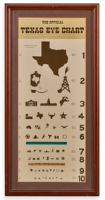Framed Texas Eye Chart Sign