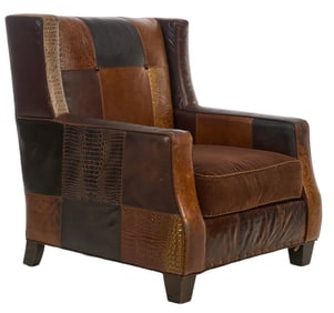Paul Robert Patchwork Leather Chair