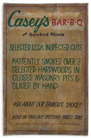 Casey's Bar-B-Q Advertising Sign