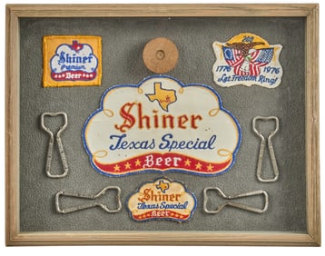 Shiner Beer Memorabilia Shadowbox