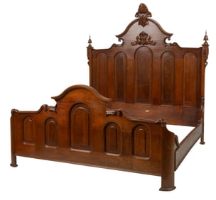 Ornate Carved Wood Bed Frame