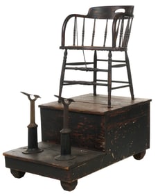 Antique Shoe Shine Stand with Chair