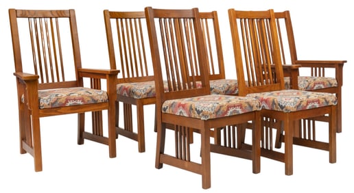 (8) Mission Style Chairs