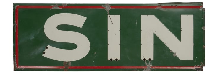 Large SIN (Sinclair) Porcelain Sign
