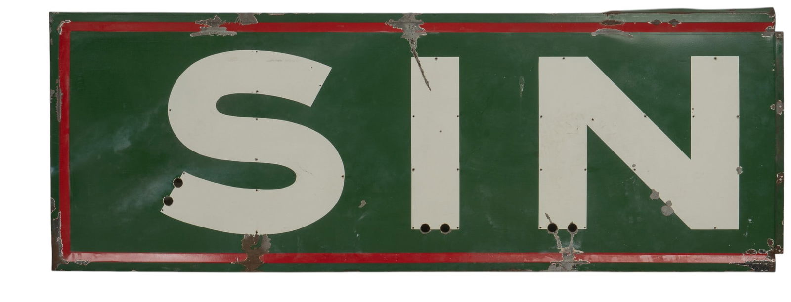 Large SIN (Sinclair) Porcelain Sign (1 of 2)