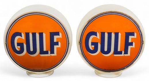 (2) Gulf Oil Glass Globes
