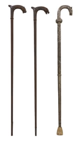 (3) Metal Walking Sticks