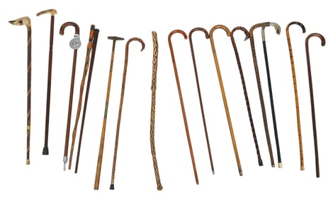 (16) Wooden Walking Sticks