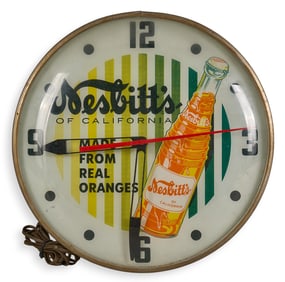 Vintage Nesbitt's Orange Soda Lighted Clock