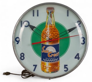 Vintage Sun Crest Sofa Lighted Wall Clock
