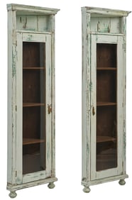 Pair of Rustic Corner Vitrines