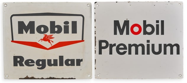 (2) Mobil Gas Pump Plates