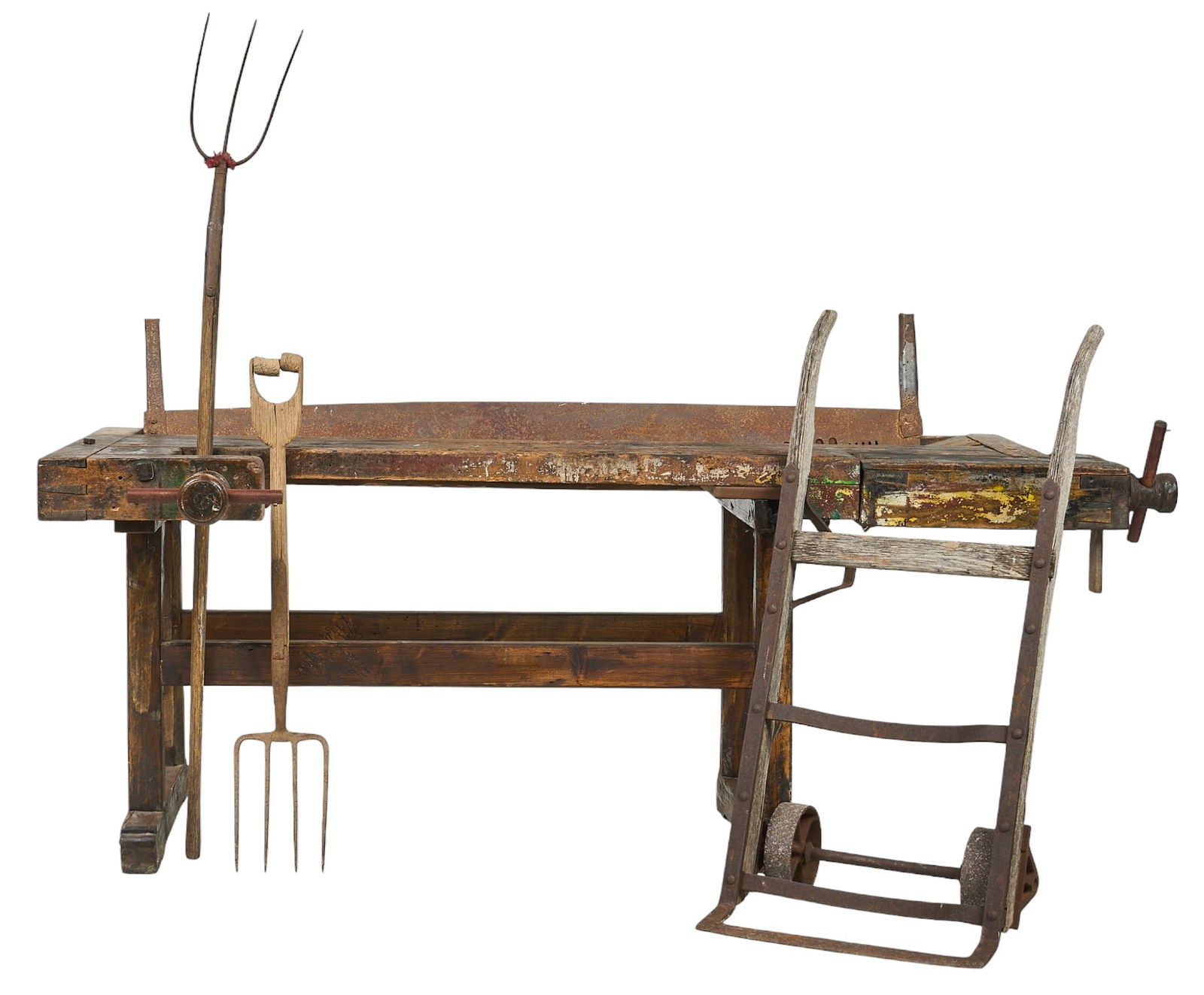 Rustic Work Table with Farm Tools (1 of 4)