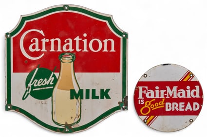 (2) Porcelain Advertising Signs