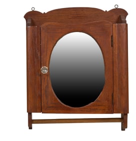 Vintage Mirrored Door Wall Cabinet