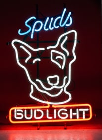 Spuds Mackenzie Bud Light Beer Neon Sign