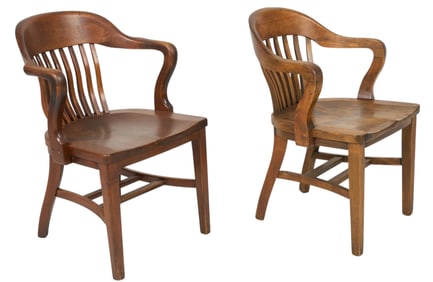 Pair of Barrel-Back Office Chairs