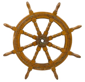 Wooden Ship's Wheel