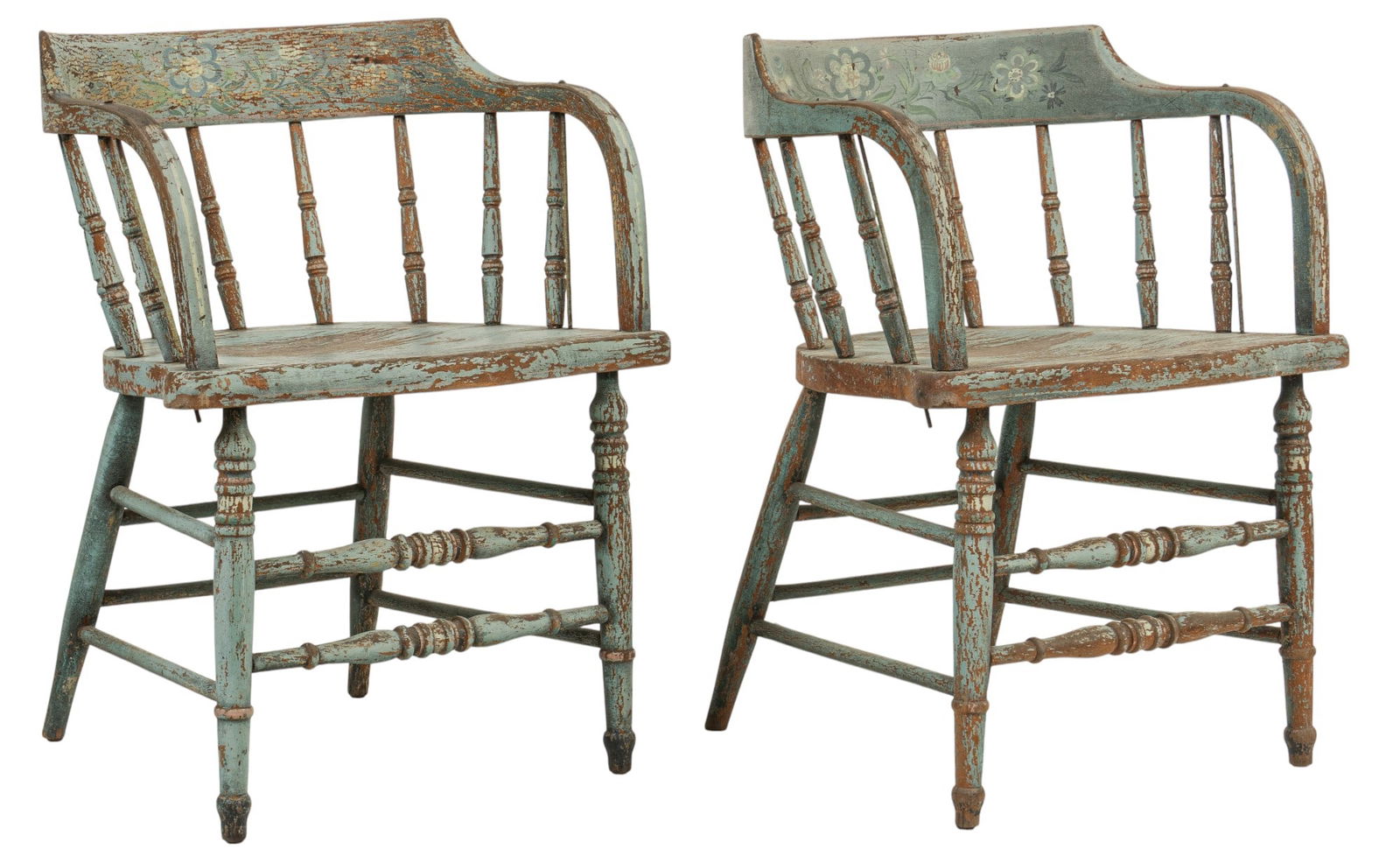 Pair of Painted Rustic Chairs (1 of 6)