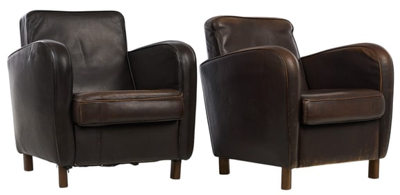 Pair of Baxter Leather Chairs