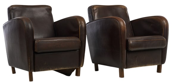 Pair of Baxter Leather Chairs