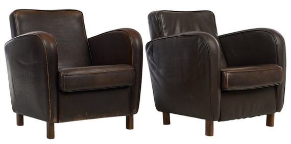 Pair of Baxter Leather Chairs