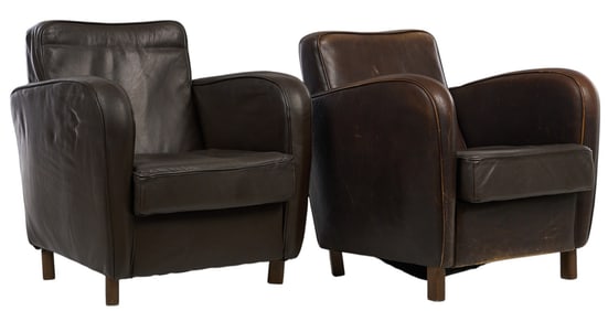 Pair of Baxter Leather Chairs