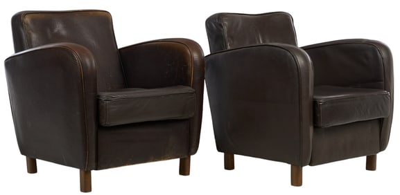Pair of Baxter Leather Chairs