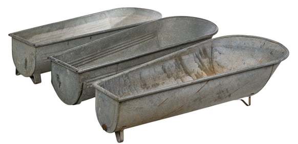 (3) Galvinized Wash Tubs