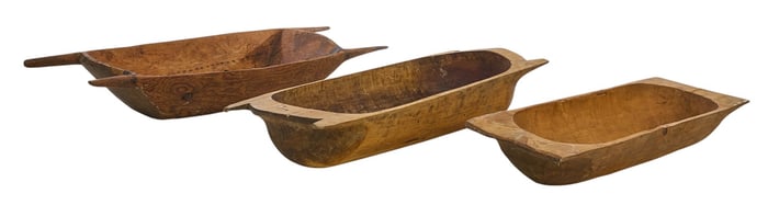 (3) Rustic Dough Troughs