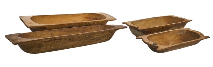 (4) Rustic Dough Troughs