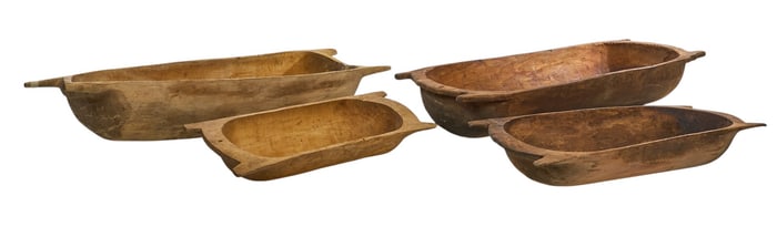 (4) Rustic Dough Troughs