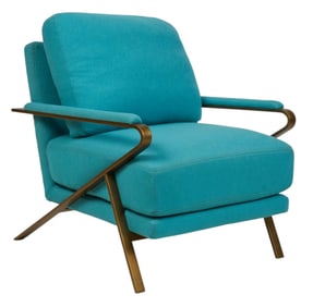 Blue Upholstered Armchair